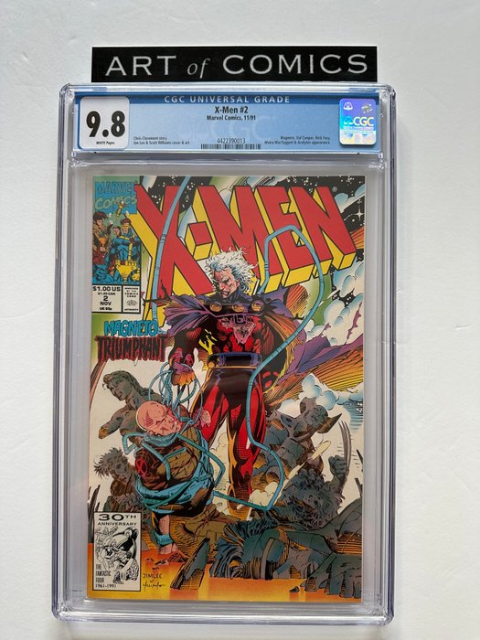 X-Men #2 - Acolytes, Magneto, Val Cooper, Nick Fury, Moira McTaggert Appearance - CGC Graded 9.8! - Extremely High Grade!! - White Pages! - 1 Graded comic - Første udgave - 1991