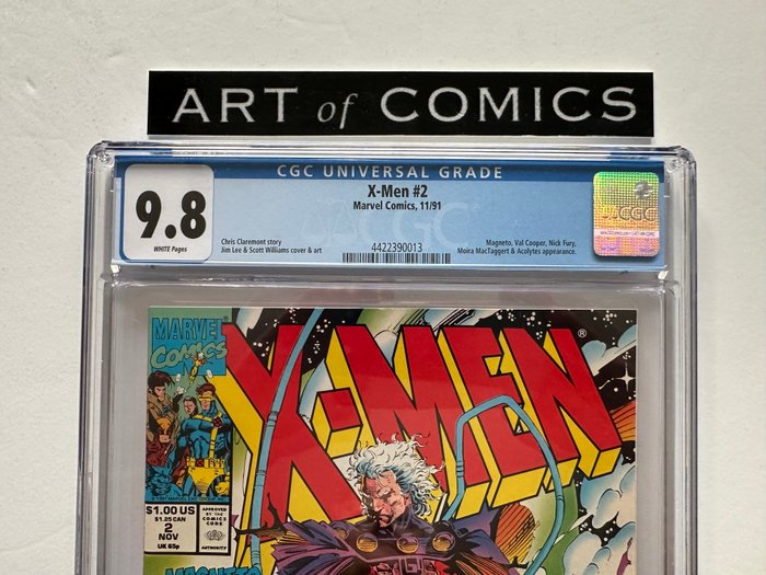 X-Men #2 - Acolytes, Magneto, Val Cooper, Nick Fury, Moira McTaggert Appearance - CGC Graded 9.8! - Extremely High Grade!! - White Pages! - 1 Graded comic - Første udgave - 1991