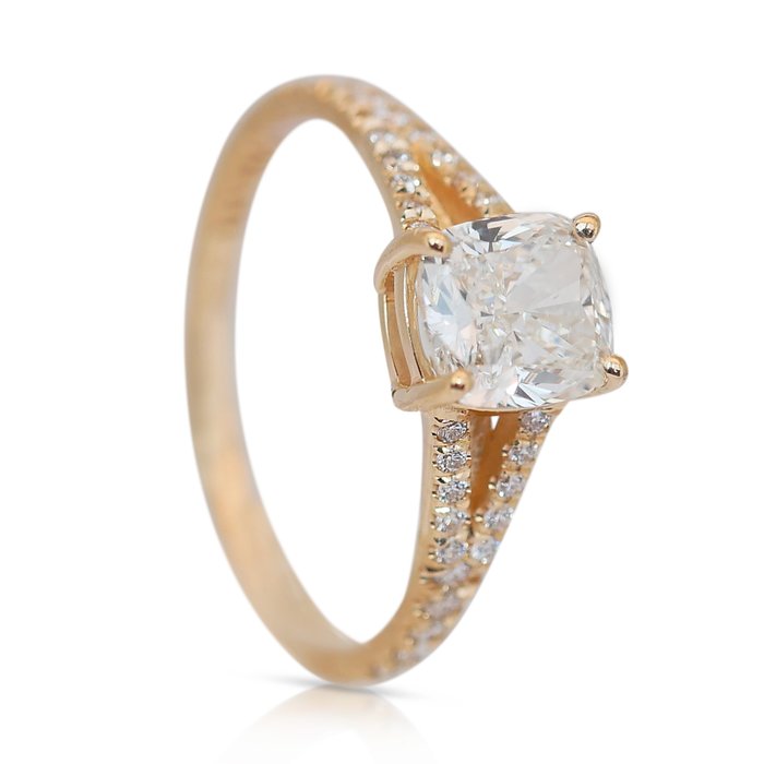 Ring - 18 kraat Gulguld -  1.71ct. tw. Diamant (Natur) - Diamant