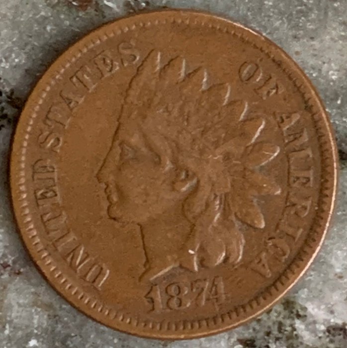 Förenta staterna A Key Date 1874 Cent together with 17 other Indian Head Cents