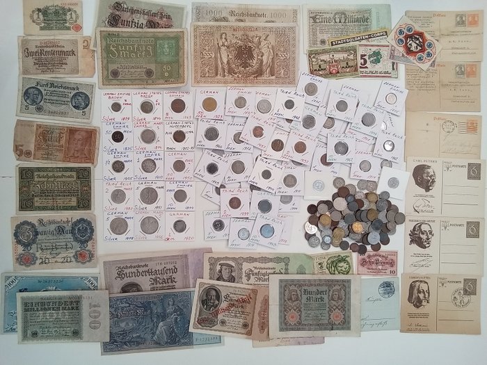 Tyskland, Det Tredje Rige, Tyskland, Emperie. Frederik August I. von Sachsen (1763-1827). Collection of coins and banknotes 1743 - 1950s  (Ingen mindstepris)