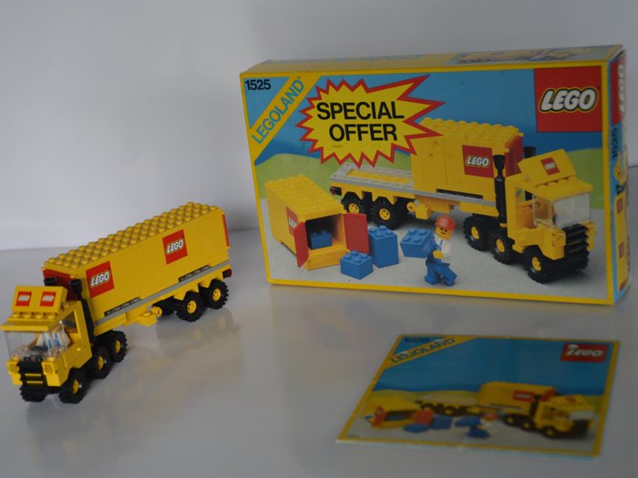 Lego - Legoland - 1525 - Container Lorry - 1980-1990 - Danmark