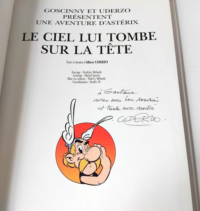 Asterix T33 - Le Ciel lui tombe sur La tête + dédicace manuscrite - C + jaquette - 1 Album - Begrænset udgave - 2005