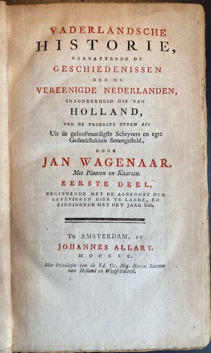 Jan Wagenaar - Vaderlandsche Historie - 1790-1801