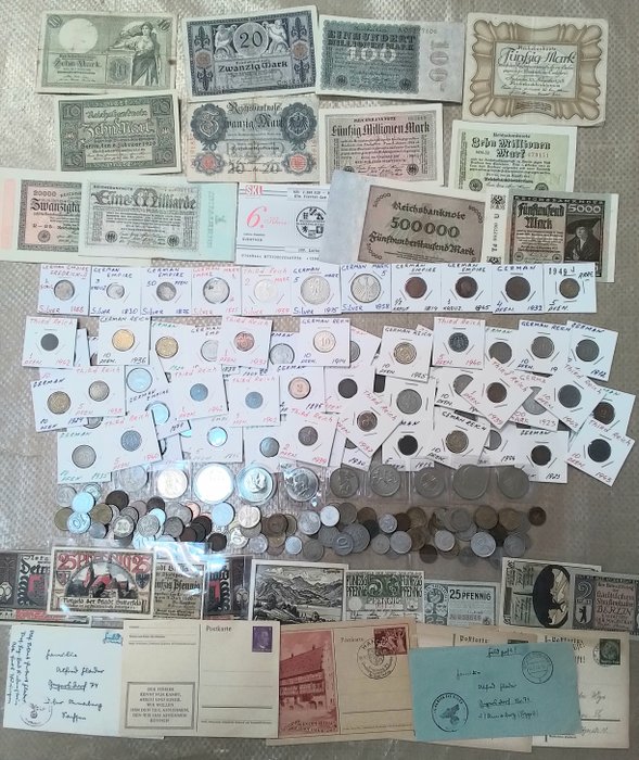 Tyskland. Collection of coins and banknotes 1766 - 1960s  (Ingen mindstepris)