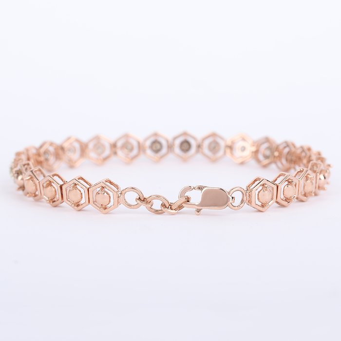 Armbånd - 14 karat Rosaguld -  2.50ct. tw. Diamant (Natur) - Rose guld diamantarmbånd