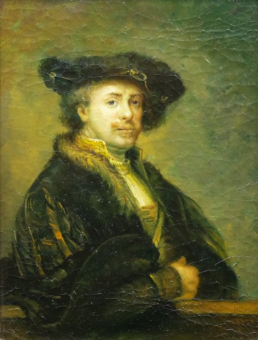 Hollandsk skole (XIX) - Self-Portrait of Rembrandt van Rijn