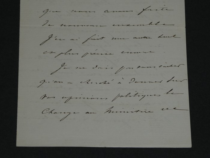 Achille Fould - Lettre autographe signée de 4 pages, "Gouvernement de Juillet" - 1862