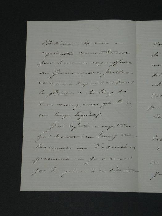 Achille Fould - Lettre autographe signée de 4 pages, "Gouvernement de Juillet" - 1862