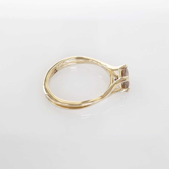 Forlovelsesring - 14 karat Gulguld -  1.02ct. tw. Brun Diamant (Naturfarvet)