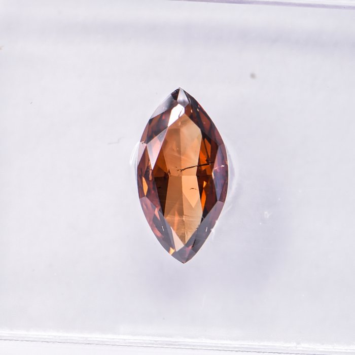 Ingen mindstepris - 1 pcs Diamant  (Naturfarvet)  - 0.72 ct - Marquise - Fancy deep Brun Orange - SI1 - International Gemological Institute (IGI)