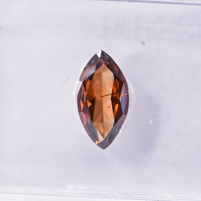 Ingen mindstepris - 1 pcs Diamant  (Naturfarvet)  - 0.72 ct - Marquise - Fancy deep Brun Orange - SI1 - International Gemological Institute (IGI)