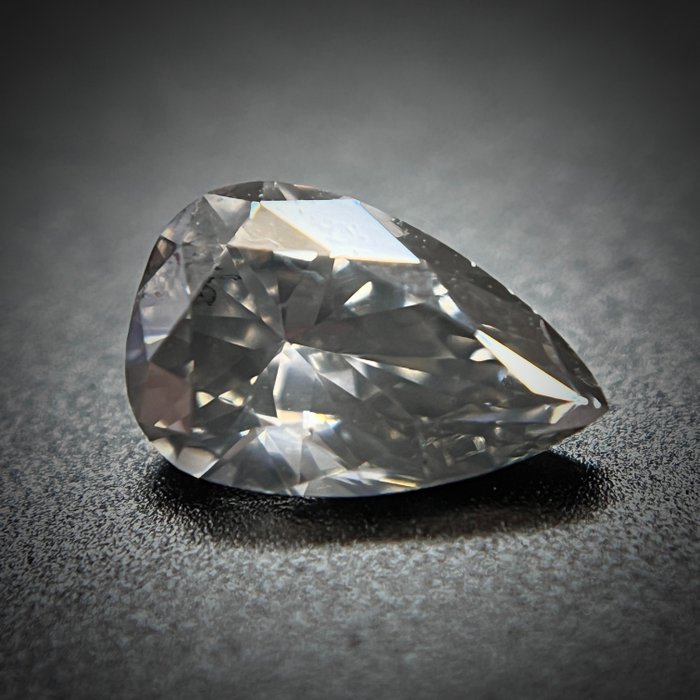 1 pcs Diamant - 044 ct - Pære - fancy grå - SI1