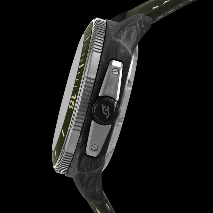 Tecnotempo - "Commando" Forged Carbon  Titanium - Automatic - Ingen mindstepris - TT.300CT.GR (Leather strap) - Mænd - 2011-nu