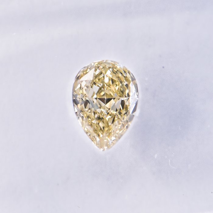 Ingen mindstepris - 1 pcs Diamant  (Naturfarvet)  - 0.36 ct - Pære - Fancy Brunlig Gul - VS1 - International Gemological Institute (IGI)