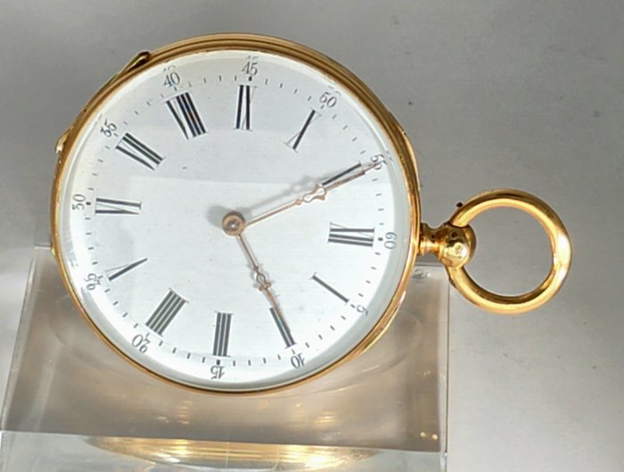 PF Raute - 18kt. Schmuck Taschenuhr - Feingravur - No Reserve Price - omkring 1870