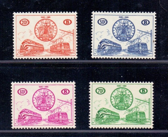 Belgien 1960 - 75 års jubilæum for den internationale jernbanekongres - OBP TR 369/72