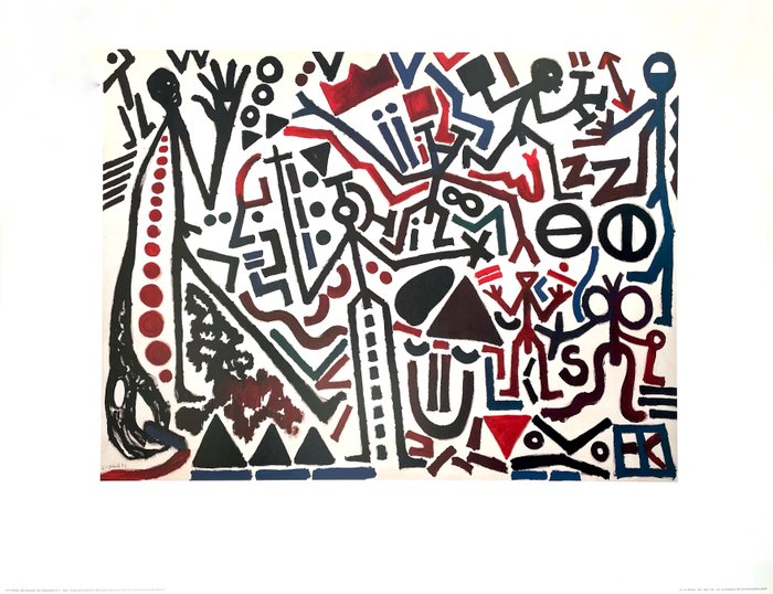 A.R. Penck (after) - Die Zufunkt Des Emigranten - Offset Lithography - Achenbach licensed print