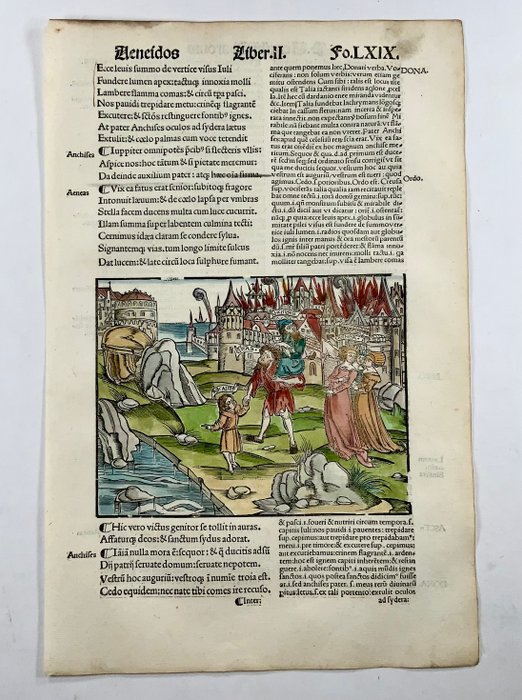 Master of Gruninger Workshop, Virgil - Aeneid, Aenaes leaves burning Troy - 1517 - 1517