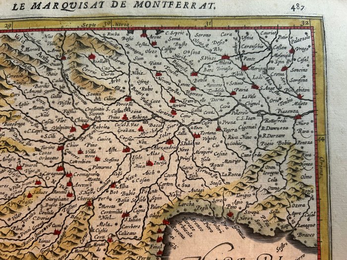 Italien - Piemonte // Ligurien; Johannes JANSSONIUS - PEDEMONTANA regio cum GENVENSIUM territorio  MONTI SFERRATI Marchionatu. - 1621-1650