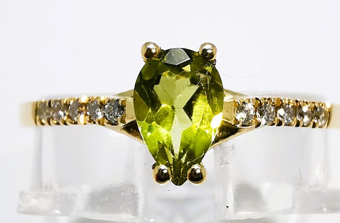 Ingen mindstepris - Ring - 14 karat Gulguld Peridot