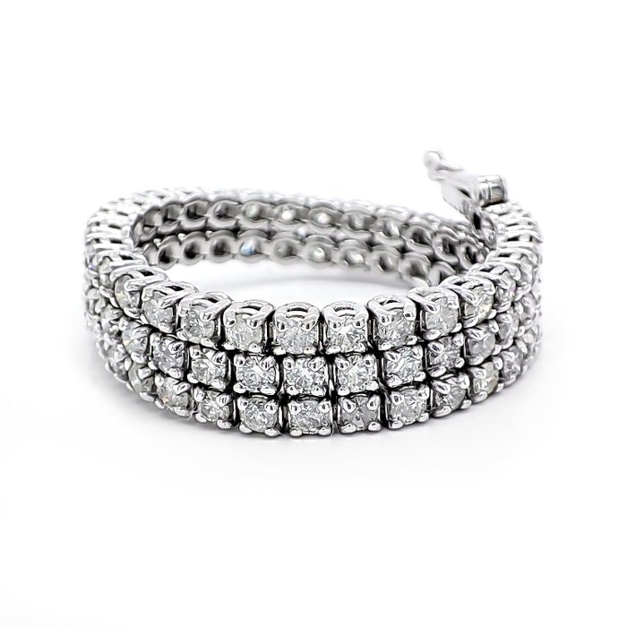 Armbånd - 14 karat Hvidguld -  2.34ct. tw. Diamant (Natur)