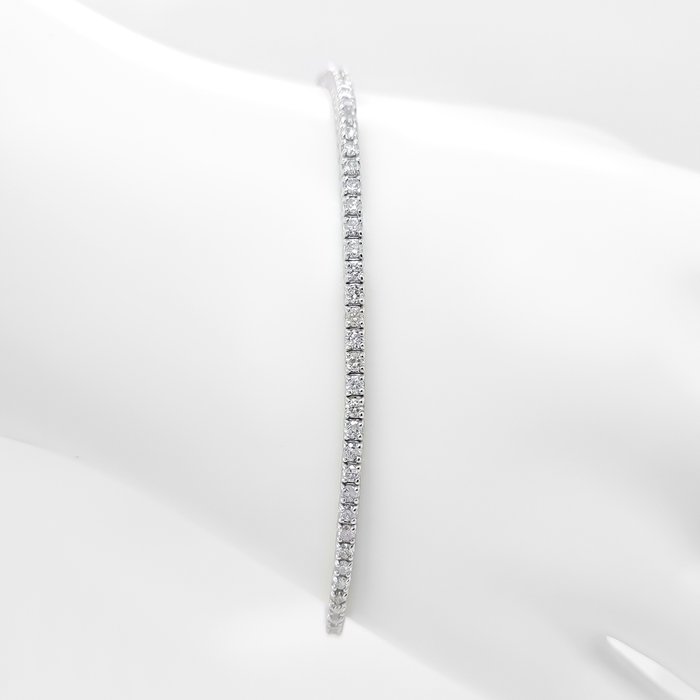 Armbånd - 14 karat Hvidguld -  2.34ct. tw. Diamant (Natur)