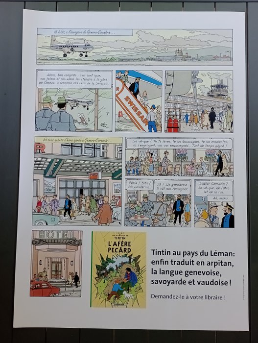 Hergé - 2 Print - Tintin - Affiches promotionnelles - Tintin en arpitan / Swissair + Affaire Tournesol - 2007