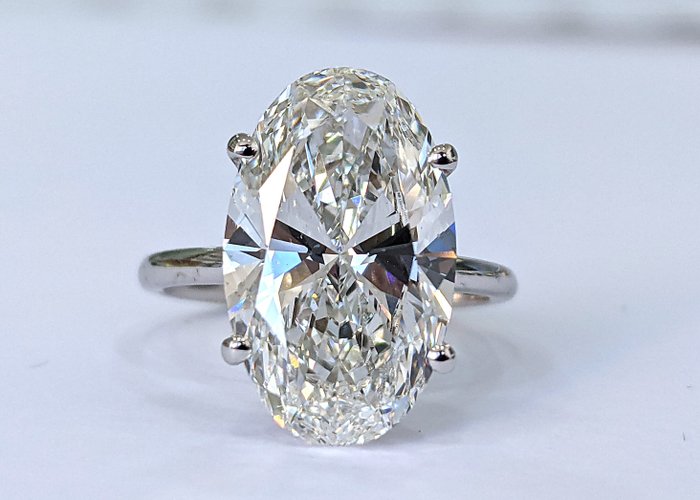 Forlovelsesring - 18 kraat Hvidguld -  7.16ct. tw. Diamant (Laboratoriedyrket) - F VS2 IGI