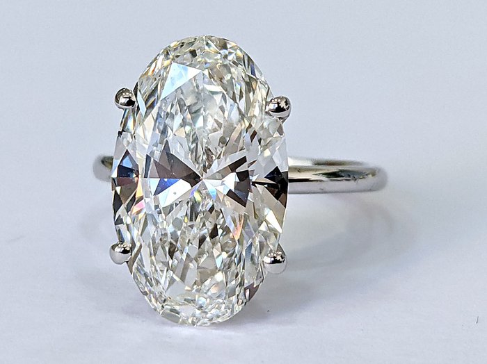 Forlovelsesring - 18 kraat Hvidguld -  7.16ct. tw. Diamant (Laboratoriedyrket) - F VS2 IGI