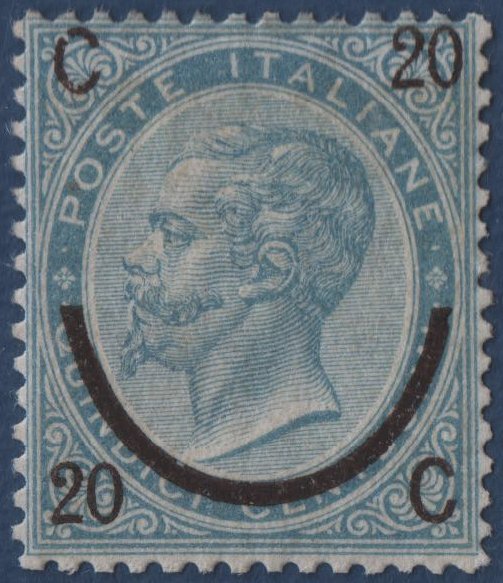 Italien Kongerige 1865 - 20 c. på 15 c. tredje type MNH** - Sassone N. 25