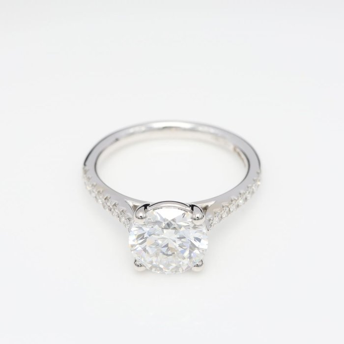 Ring - 18 kraat Hvidguld -  2.70ct. tw. Diamant (Laboratoriedyrket) - Diamant - Runde F-VS2