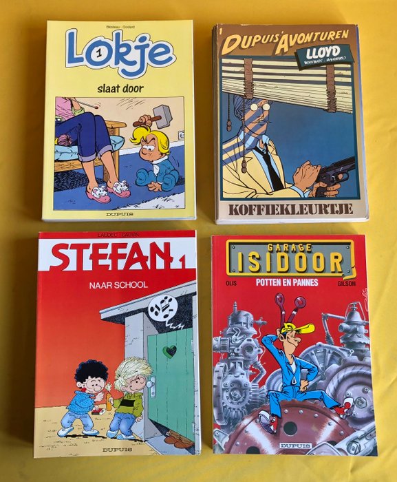 Dupuis uitgaven - Lotje van 34 albums - Stefan 1 t/m 11 + Dupuis avonturen 1 t/m 9 + Garage Isidoor 1 t/m 5 + Lokje 1 t/m 9 - Opeenvolgende nummers - 34 Album - Første udgave - 1989/1997