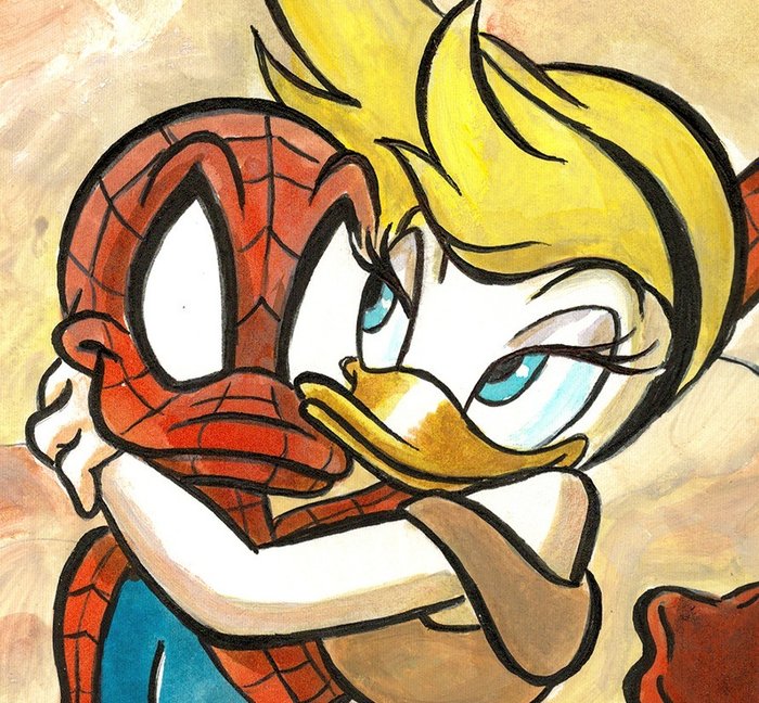 Tony Fernandez - Donald Duck  Daisy Inspired by "The Amazing Spider-Man" (2012) - Hand Signed