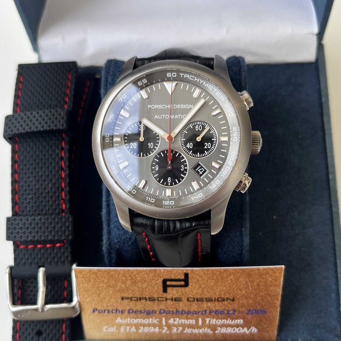 Porsche Design - Dashboard P6612 Titanium - Eterna - 37 Jewels ETA 2894 Chronograph - Limited Edition - Mænd - 2000-2010