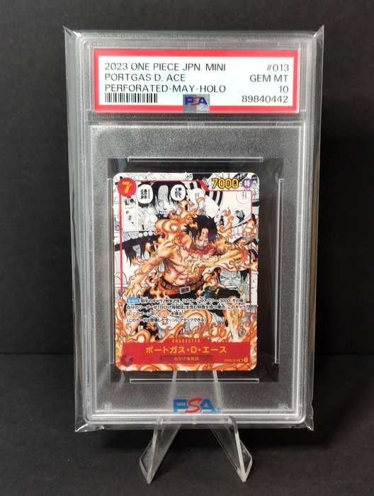 One Piece Japanese Graded card - Promo Holo - Portgas D Ace Manga - PSA 10