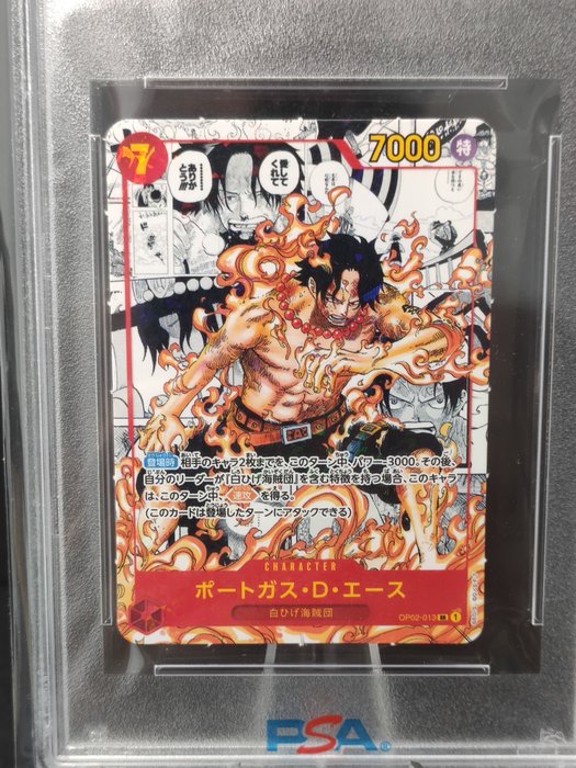 One Piece Japanese Graded card - Promo Holo - Portgas D Ace Manga - PSA 10