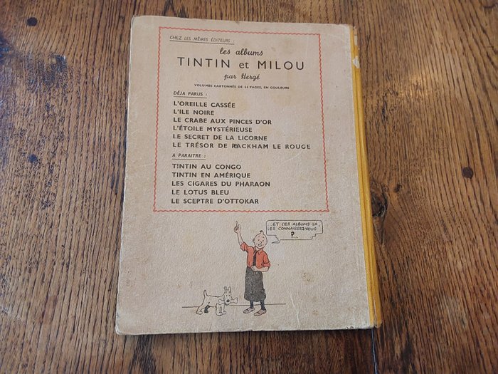 Tintin T12 - Le Trésor de Rackham Le Rouge (A24) - C - 1 Album - Første udgave - 1945