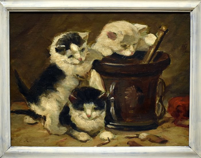 Hollandsk skole (XX) - Playing kittens, after Henriette Ronner Knip