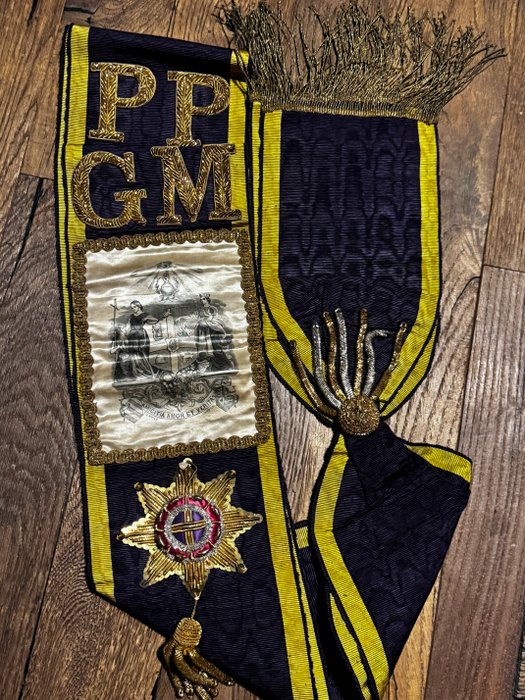 Storbritannien - Medalje - Circa 1850 The Order of Free Gardeners Ceremonial Sash - 1850