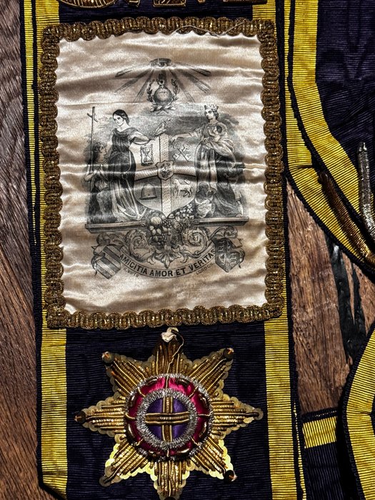 Storbritannien - Medalje - Circa 1850 The Order of Free Gardeners Ceremonial Sash - 1850