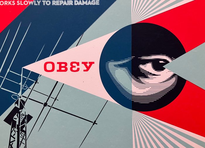 Shepard Fairey (OBEY) (1970) - Disinformation Damage (White)