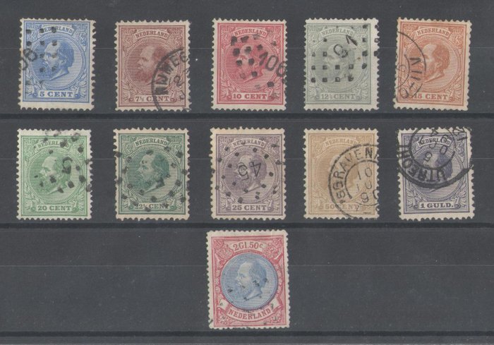 Holland 1872/1888 - Kong Vilhelm III - NVPH 19/29