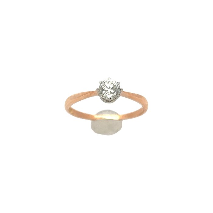 Ring - 14 karat Hvidguld, Rosaguld -  0.25ct. tw. Diamant (Natur)