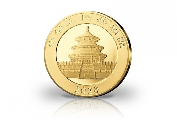 Kina. 10 Yuan 2020 Panda - Gold veredelt, 30g (.999)  (Ingen mindstepris)