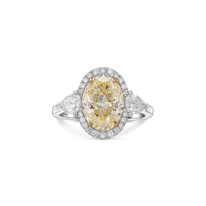 Statement-ring - 18 kraat Hvidguld -  3.91ct. tw. Diamant (Natur)