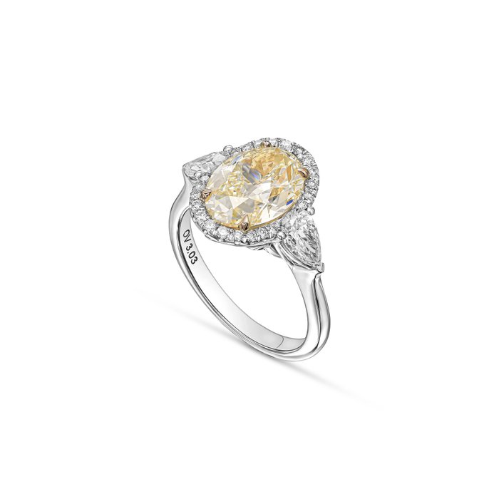 Statement-ring - 18 kraat Hvidguld -  3.91ct. tw. Diamant (Natur)