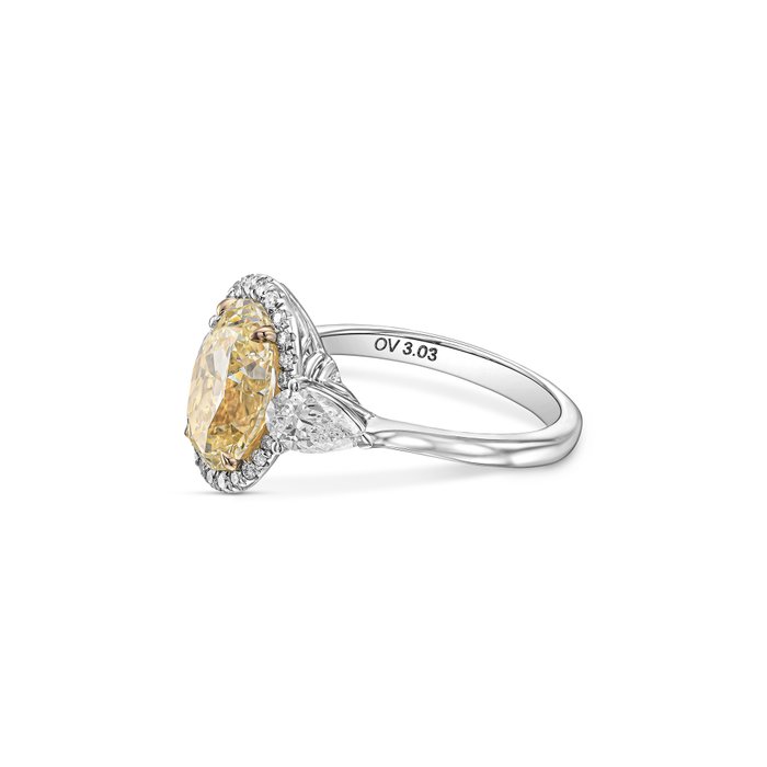 Statement-ring - 18 kraat Hvidguld -  3.91ct. tw. Diamant (Natur)