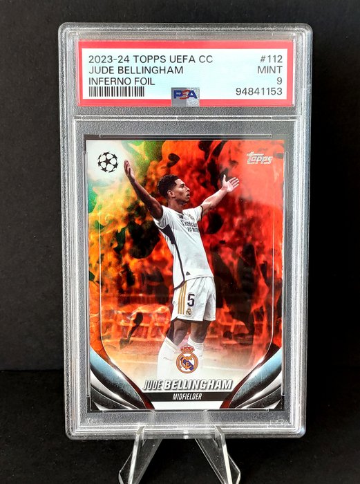 2023/24 Topps UEFA CC Jude Bellingham #112 Inferno Foil PSA 9 Graded card