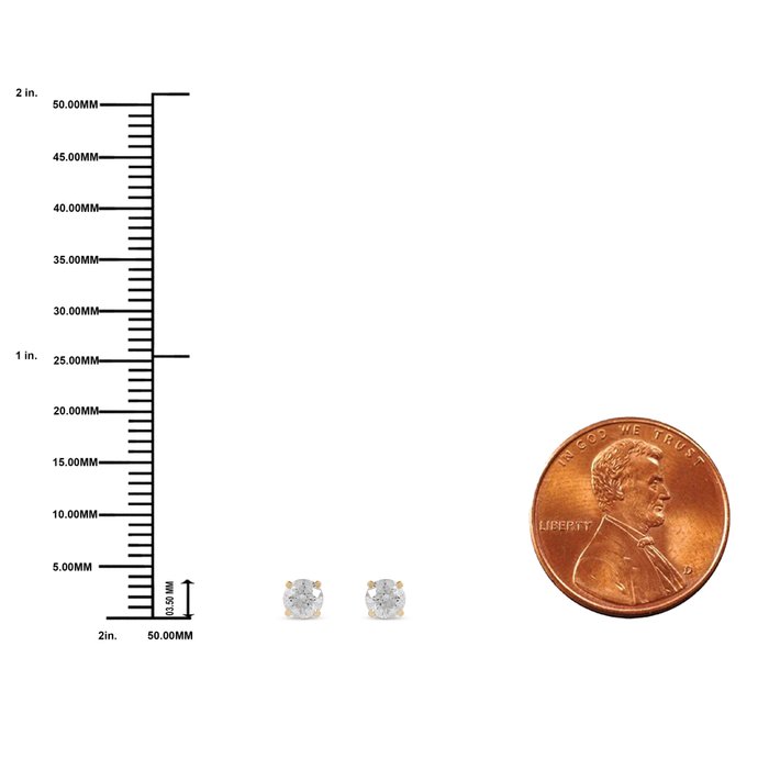 Øreringe - 14 karat Gulguld -  0.33ct. tw. Diamant (Natur) - Diamant stud